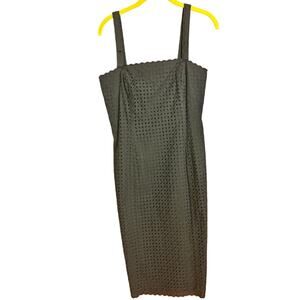 Vintage Whimsigth Worth Black Eyelet Strappy Strapless Cotton Shift Dress Size 6